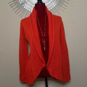 Wooden Ships Orange Mohair Wool Cardigan